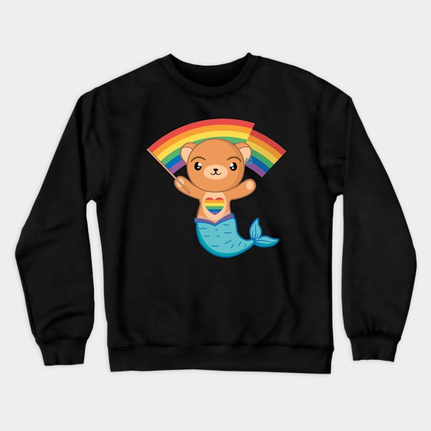 Merbear Pride Crewneck Sweatshirt by Manuarts